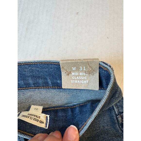 NEW Madewell Mid Rise Classic Straight Jeans Sz 31 - Picture 5 of 12